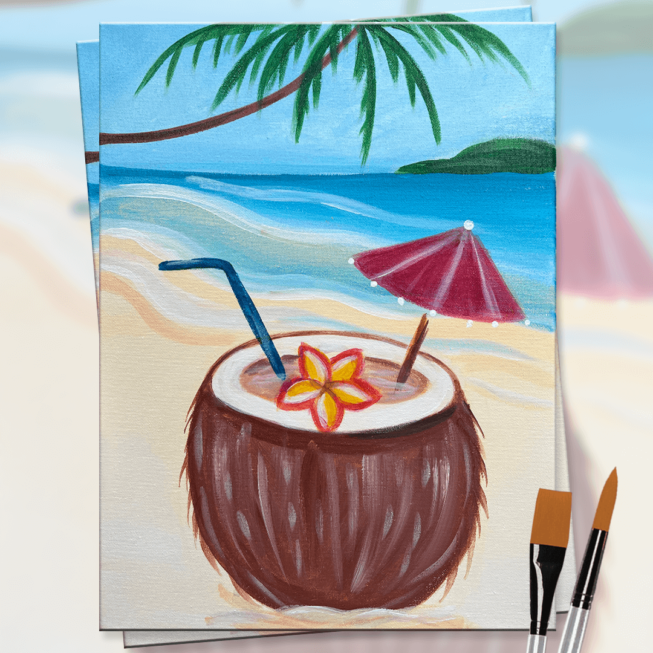 Piña Colada painting event with The Paint Ses