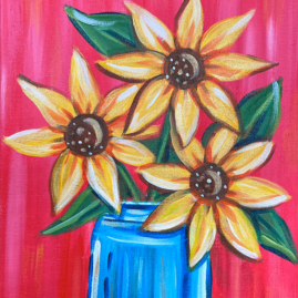 Sunflower Painting Class with The Paint Sesh