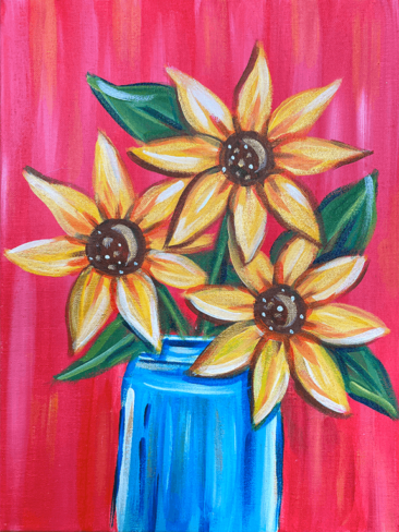 Sunflower Painting Class with The Paint Sesh