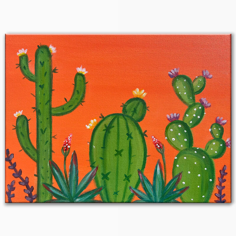 Cactus Blooms Painting Event with The Paint Sesh