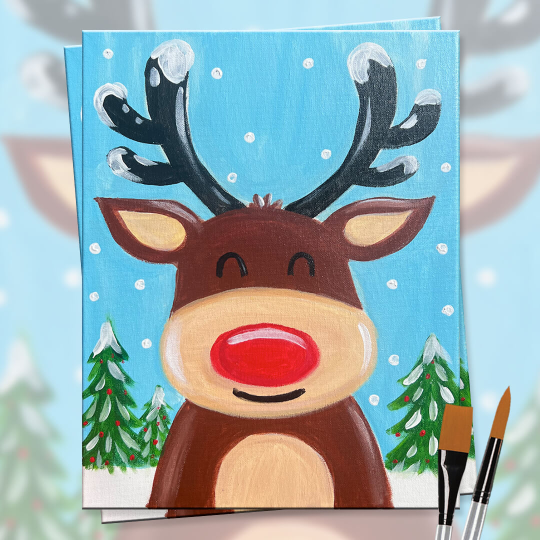 Red Nose Reindeer Painting Event with The Paint Sesh