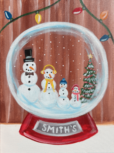 Snow Globe Family Painting Party with The Paint Sesh