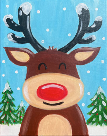 Red Nose Reindeer Painting Party with The Paint Sesh