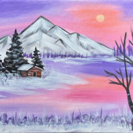 Snowbound Cabin Painting Class