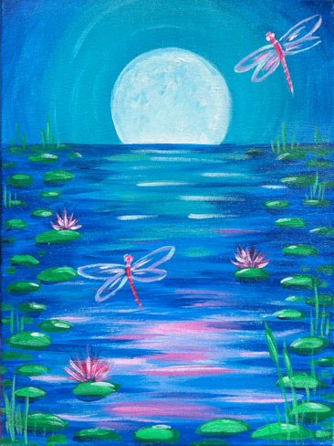 Twilight Pond Painting Party with The Paint Sesh