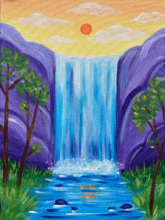 Chasing Waterfalls Painting Party with The Paint Sesh
