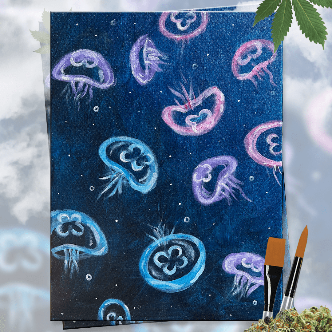 Moon Jellyfish Painting Class with The Paint Sesh