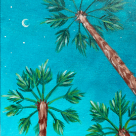 Palm Tree Sky Painting Party with The Paint Sesh