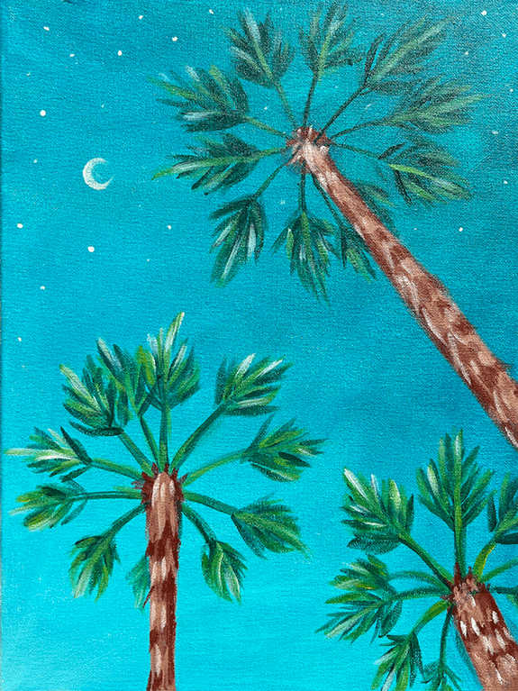 Palm Tree Sky Painting Party with The Paint Sesh