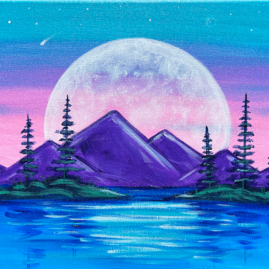 Moonlit Mountains Painting Party with The Paint Sesh