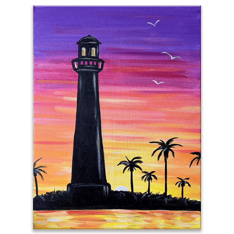 Beach Lighthouse Painting Event with The Paint Sesh