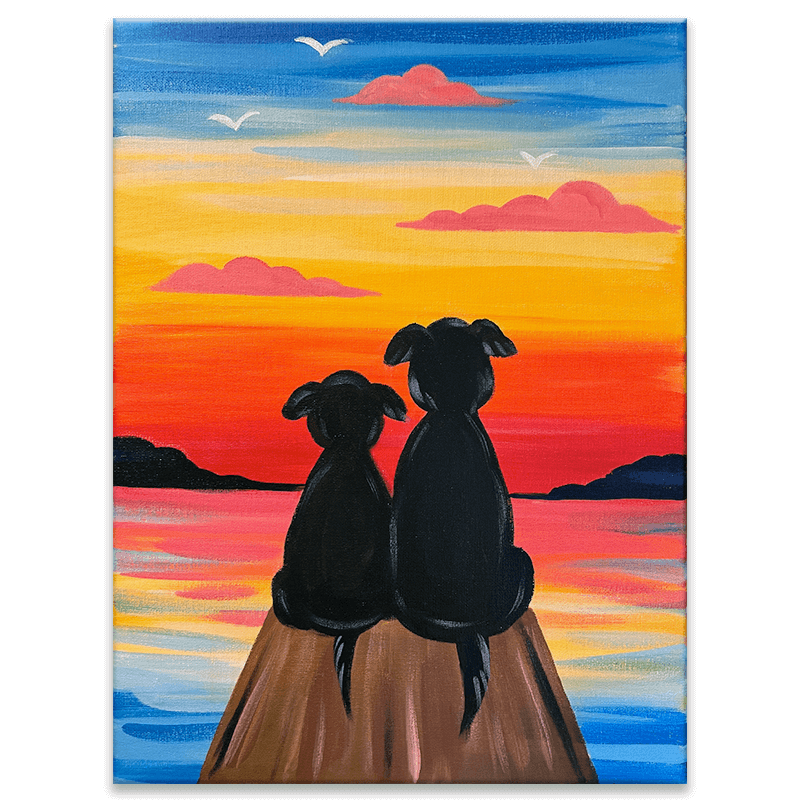 Dogs on a Dock Painting Event with The Paint Sesh