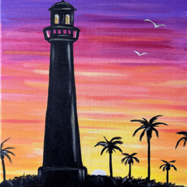 Beach Lighthouse Painting Party with The Paint Sesh