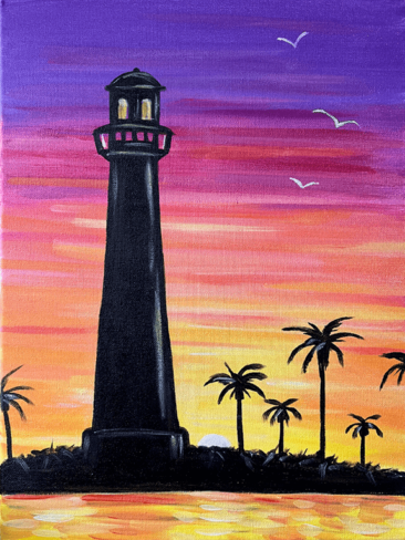 Beach Lighthouse Painting Party with The Paint Sesh