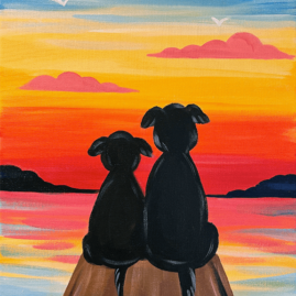 Dogs on a Dock Painting Party with The Paint Sesh