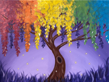 Rainbow Tree Painting Party with The Paint Sesh