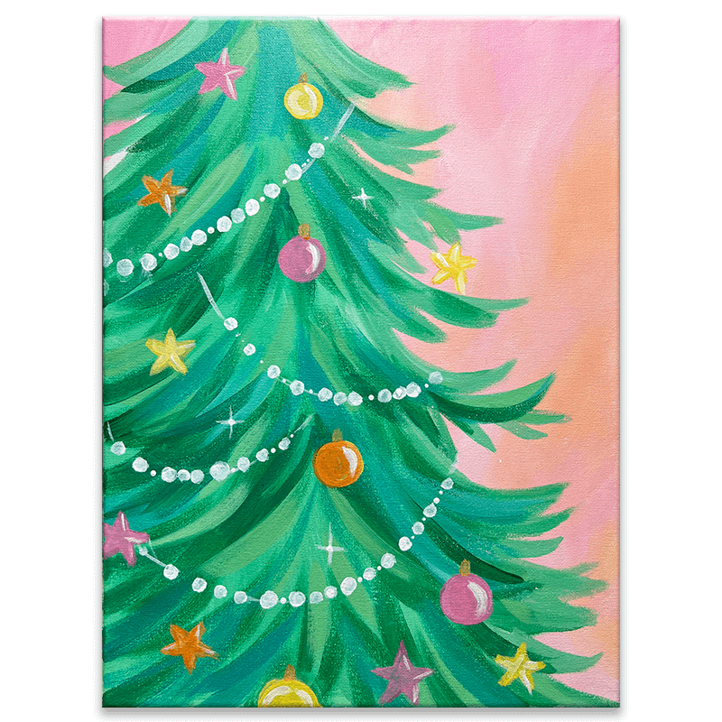 Merry & Bright Painting Event at Urban Artifact – Join The Paint Sesh in Cincinnati for a cute and festive pastel holiday paint and sip experience.