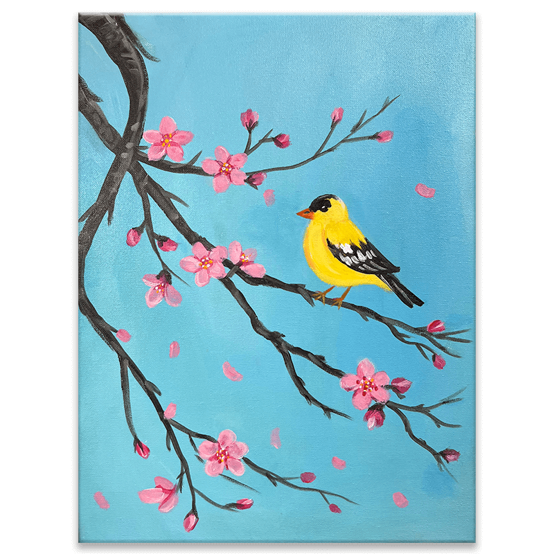 Finch in Bloom paint and sip event at Rhinegeist Brewery in Cincinnati with The Paint Sesh