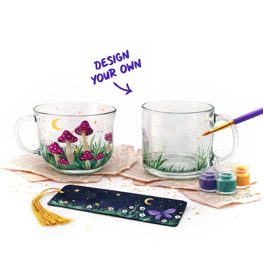 DIY coffee mug and bookmark paint and sip at The Hidden Chapter in Fort Thomas KY with The Paint Sesh