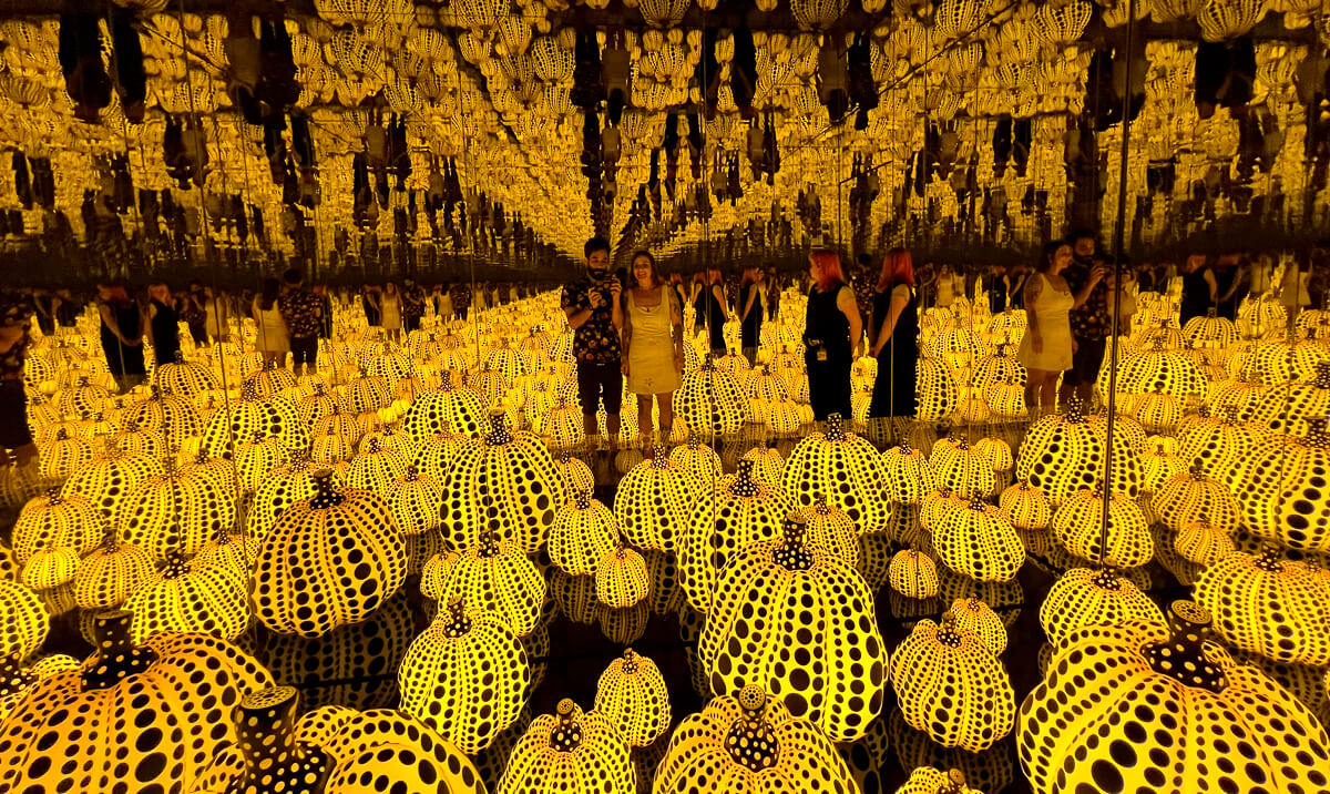 Yayoi Kusama pumpkin installation at the Cincinnati Art Museum